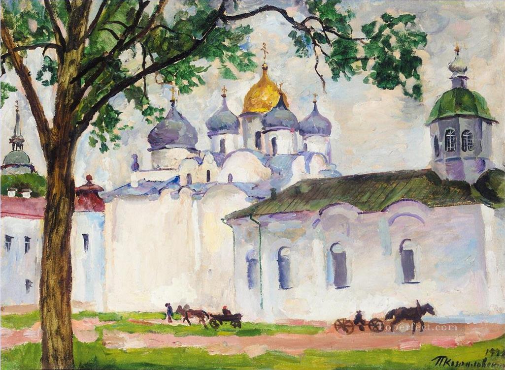 CATEDRAL DE SANTA SOFÍA NOVGOROD Petr Petrovich Konchalovsky escenas de la ciudad del paisaje urbano Pintura al óleo